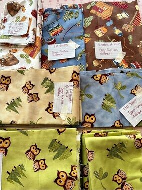 Massive Bundle Hoffman 'Camp Fun Time' fabric, 19 pieces, Multi prints & sizes